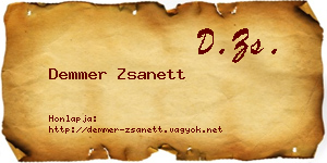 Demmer Zsanett névjegykártya